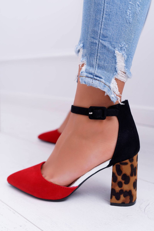 Women's Leopard Stiletto pumps Red Ferri
