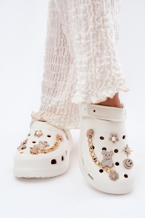 Women's Foam Slippers With Clips White Linaviela