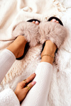 Slippers with Natural Fur Beige Naturimo