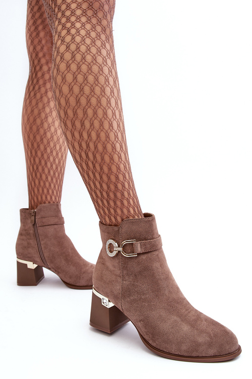 Stylish Women's Suede Boots Brown Nola