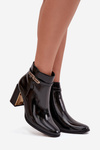 Patent leather ankle boots with strap black Dorelia