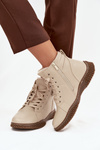 Women's Ankle Boots Lined with Faux Fur Beige Ulverina