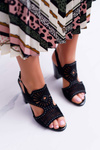 Women's Stiletto Sandals Sergio Leone SK852 Suede Black Diven