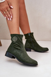Women's Boots With Zip And Decorative Detail Eco Suede Green Lerioria