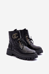 Women's Ankle Boots with Decoration Black Toye