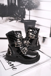 Children's Boots Warm With Fur Lacquered Black Dolly