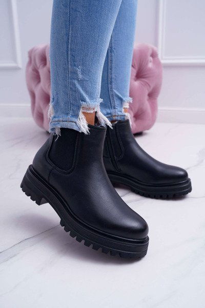 Women's Flat Heel Boots Warm Black Orion