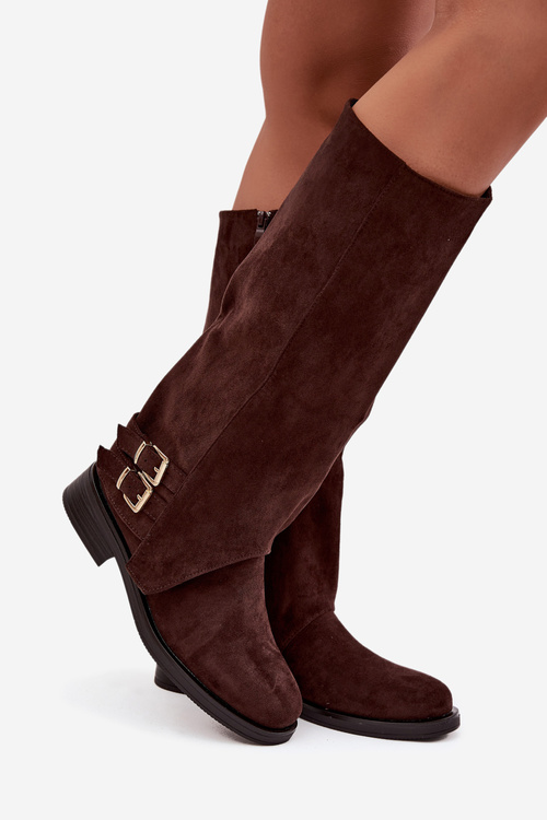 Insulated Women's Boots with Buckles Chocolate Umbria