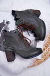 Women's Leather Boots Maciejka Green 03190-09