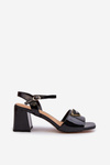 Elegant Black Patent Sandals with Heel D&A MR38-660