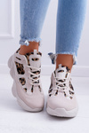 Sporty Women's Leopard Shoes Beige Thai