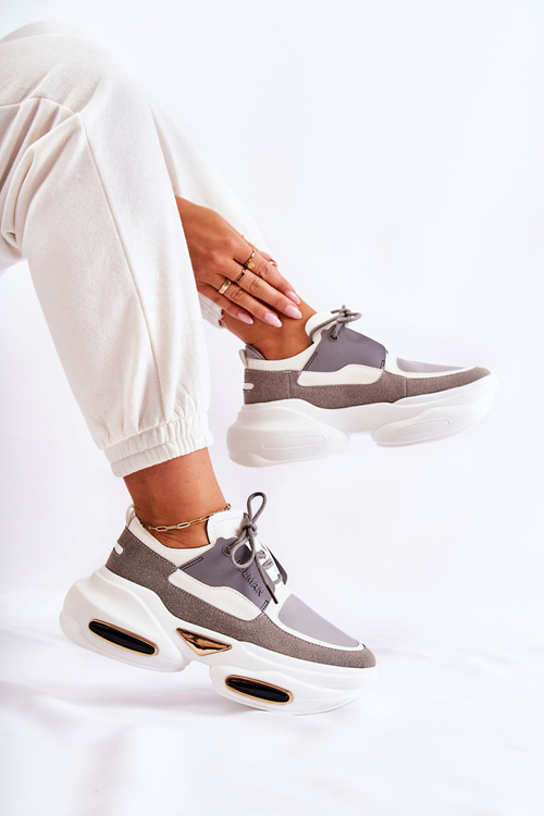 Women's Sport Sneakers White-Grey New Horizon