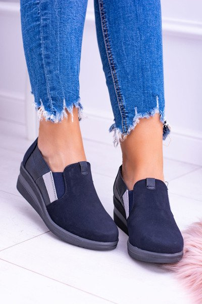 Sergio Leone Navy Blue Sedici Platform Half Boots