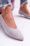 Lu Boo Women's Ballerinas Openwork Gray Dessert