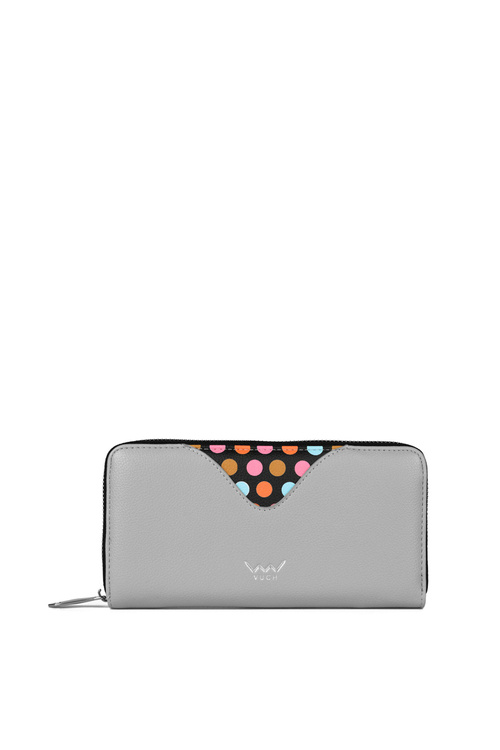 Large Zip Wallet with Dots Grey Reine