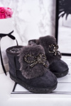 Children's Snow Boots Insulated With Fur Suede Grey Amelia
