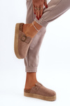 Suede Sandals On Cork Platform Beige Vellma