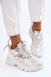 Women's Sport Shoes Laced On The Platform White Minea