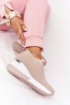 Openwork Wedge Slip-On Sneakers Beige Harmony