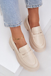 Ladies Moccasins Made Of Eco Leather Light Beige Sendall