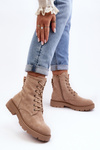 Women's Zip-Up Ankle Boots Light Beige Ninsuni