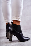 Elegant boots on a post with jets Black Elinor