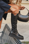 Women s platform boots made of eco leather black Marivelle