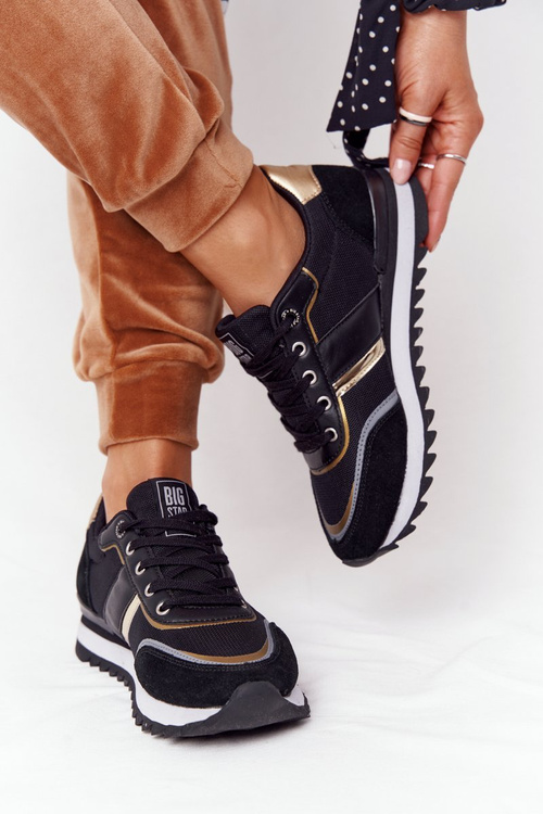 Women's Sneakers Memory Foam Big Star HH274272 Black-Gold