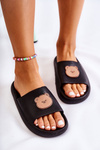 Women's Rubber Slippers With A Teddy Bear Black Cardiff