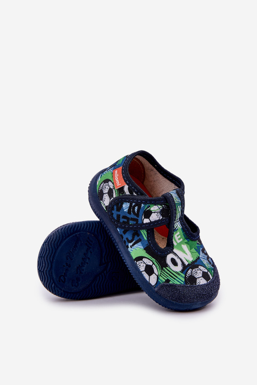 Slippers Milami Children's Elastic With Velcro In Balls Navy Blue Ambette