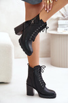 Insulated Heeled Boots With Gold Detail Black Ivarisse