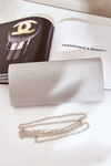 Shiny Evening Clutch Bag Silver Sastorea