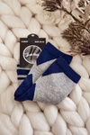 Two-color Youth Socks With Stripes Grey-navy blue