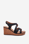 Wedge Sandals For Women Sergio Leone SK223 Black