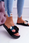 Women's Flower Flip Flops Black Della
