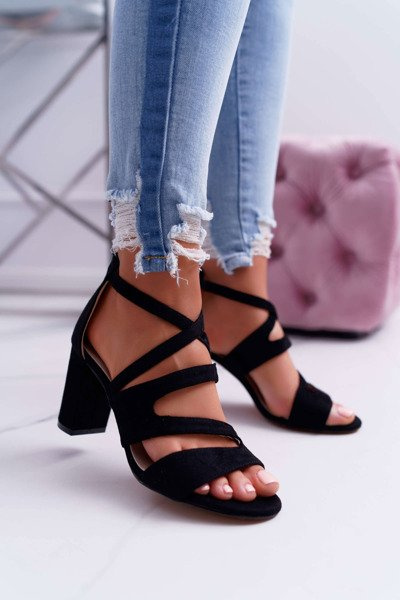 Women's Stiletto Sandals Suede Black Lemilia