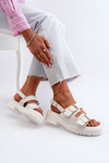 Women's Sandals with Buckles Eco Leather White Konanttia