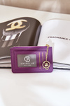 Card Holder Women's Wallet With Keychain Purple Therinore