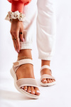 Women's Comfortable Sandals With Velcro Beige Sidney