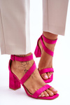 Women's Suede Heel Sandals Fuchsia Lanes