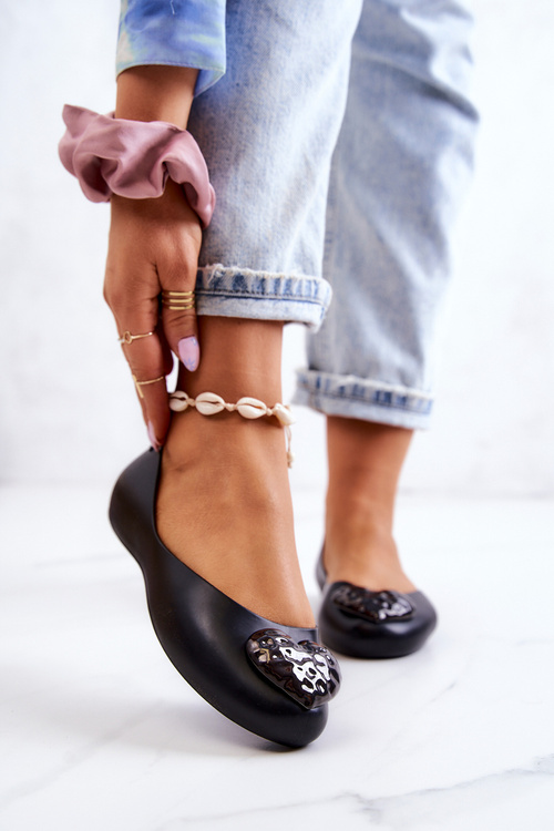 Baleriny Damskie Pachnące Gumowe Czarne ZAXY JJ285046