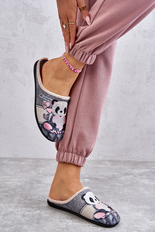 Flip-flops Befado Teddy Panda With Heart 155D209 Grey