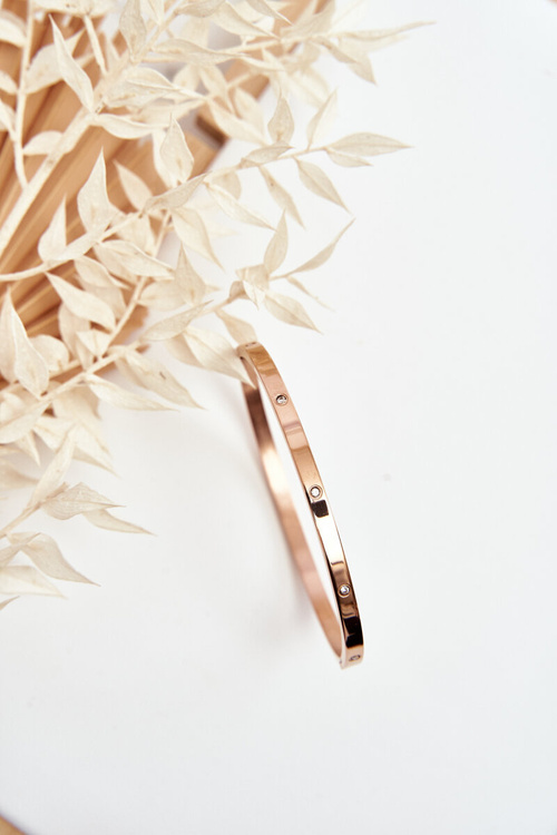 Bransoletka Stalowa Cyrkonie Różowe Złoto Lauren