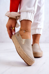 Tenisówki Slip On Damskie Plecione Beżowe Big Star JJ274394