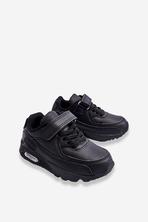 Children's Leather Platform Sports Shoes Black Lori