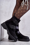 Suede Women's Boots With Zipper Black Gritta