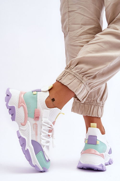 Women's Sock Sneakers White-purple Keaton