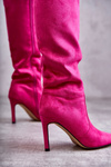 Kozaki Zamszowe Obcas Szpilka Różowe Carite