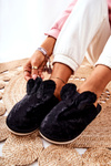 Fur Slippers With Ears Black Thorpe 