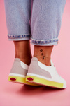 Women's Sneakers Cross Jeans White Yellow FF2R4042C